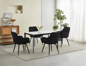 JORK360 VELVET fekete forgó étkezőszék