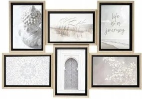 Moly képkeret 6 db képhez, fekete