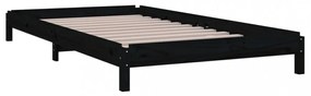fekete tömör fenyőfa egymásra rakható ágy 90x200 cm
