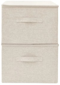 2 db krémszínű szövet tárolódoboz 43 x 34 x 23 cm