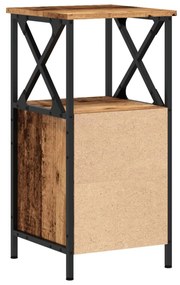 2 db antik fa színű szerelt fa éjjeliszekrény 34 x 35,5 x 70 cm
