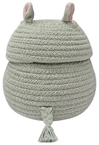 Világosszürke textil játéktároló kosár ø 15x15 cm Mini Henry the Hippo – Lorena Canals