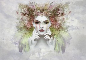 Fotótapéta Nő Virágok Boho Elegancia Portré Absztrakt 300x210 +ragasztó