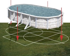 PONTAQUA NORDIC 500 x 300 x 120 cm ovális medence szkimmerrel, befúvóval, antikolt fa szín