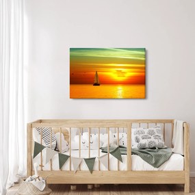 Naplemente egy jachttal képe (90x60 cm)