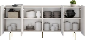 Malmi komód 200 cm - kasmír / arany lábak