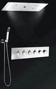 Falba süllyesztett zuhanyrendszer ELITE EDITION BCS1557 LED-világítással, fekete és matt fekete felülettel — Króm