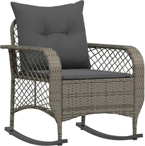 vidaXL szürke polyrattan kerti hintaszék párnával