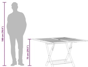 tömör tíkfa összecsukható kerti asztal Ø 110 x 75 cm