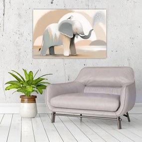 Kép - Elefánt pasztell színekben (90x60 cm)