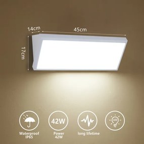 Brilagi - LED kültéri fali lámpatest TRIANGLE LED/42W/230V fehér IP65