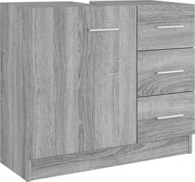vidaXL szürke sonoma színű szerelt fa mosdószekrény 63 x 30 x 54 cm