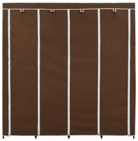 barna ruhásszekrény 4 tárolórekesszel 175 x 45 x 170 cm