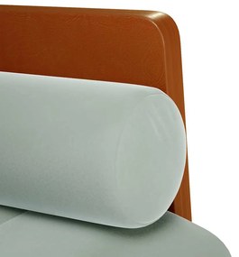 világosszürke bársony loveseat kanapé párnákkal 110 cm