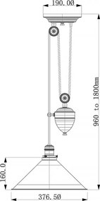 Elstead Lighting PROVENCE PV-P-AGB Függőlámpa 1x60W/E27
