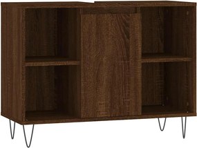 vidaXL barna tölgyszínű szerelt fa mosdószekrény 80 x 33 x 60 cm