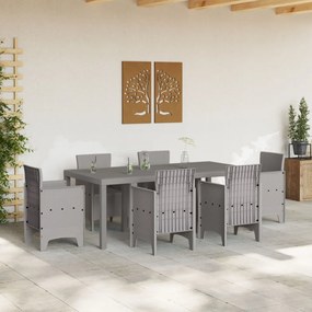 Kerti Asztal Világosszürke 200x100x73 cm Polyrattan