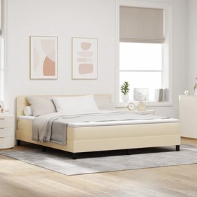 Boxspring Ágy Matraccal &amp; LED Bézs 180x200 cm Szövet