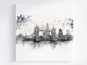 Poszter Város Panoráma Építészet London Vázlat 80x80