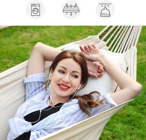 Hintaágy állvánnyal, 5 állítható magasság, bézs, 210 x 150 cm