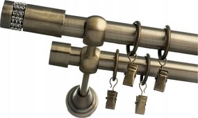 Dupla Függönykarnis Arany Antik 19+19mm 100cm Mintás