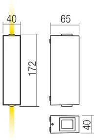Redo 90421 - LED Kültéri fali lámpa ACE 2xLED/5,84W/230V 3000K IP54 szürke