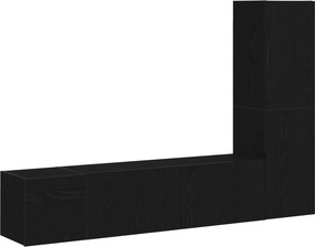 vidaXL TV szekrény garnitúra 4 pcs Fekete tölgy 130,5 x 30 x 140 cm