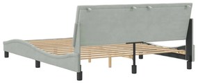 világosszürke bársony ágykeret matrac nélkül Hanko 160 x 200 cm
