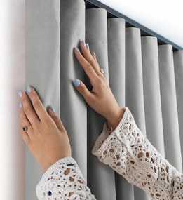 Filumi Velvet függöny wave szalag békáknak a konyhába Világos Szürke 320x300