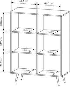 Flaro magas komód 93 cm világítással - dunin tölgy