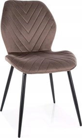 Mike Velvet szék váz fém fekete szövet bársony cappuccino bluvel38