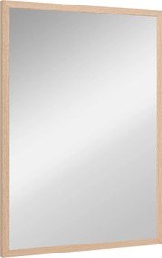 HOMCOM Fali Tükör Fürdőszobai Tükör 50x70 cm Téglalap alakú Dekoratív Tükör Nappali, Előszoba, Függőleges vagy Horizontális Szögben, Natúr | Aosom