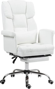 HOMCOM Ergonomikus Irodai Szék, Dönthető Háttámlával, Derékpárnával, Magasságban Állítható Számítógépes Szék, Lábpihentetővel, Forgó Funkcióval, Ottho