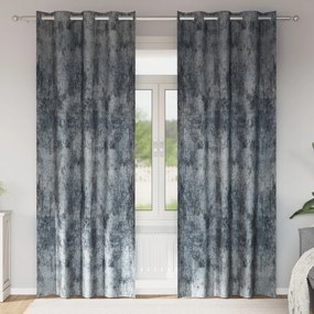Bársonyfüggönyök 2 db füllel Ezüstszürke 245x140 cm