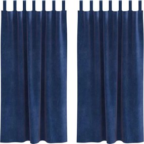 vidaXL Sötétítő függönyök 2 pcs Sötét kék 140 x 175 cm Bársony