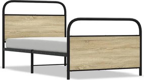 vidaXL ágykeret matrac nélkül 107x203 cm sonoma tölgyfa műfa