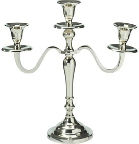 Fém gyertyatartó, 3 karos, 29x10x30 cm, ezüstszínű, dekoráció 1