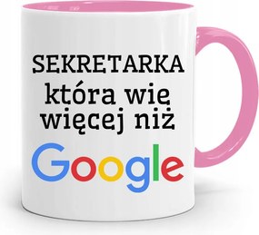 Rózsaszín Bögre Ajándék Titkárnőnek Többet Tud fényképes nyomattal