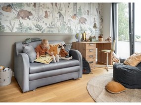 Világosszürke bársony kinyitható kanapé 130 cm Ario – ELTAP