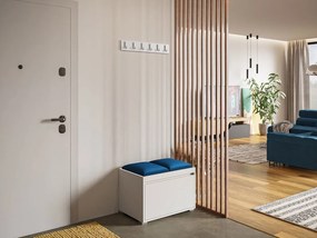 Előszoba bútor Kendora 60 + 2 db kárpitozott falpanel Pag 30x30(fehér) (Manila 26). 1059463