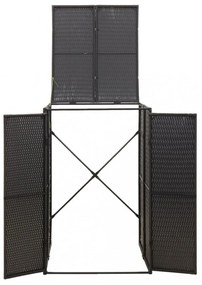 fekete polyrattan kerekes kukatároló fészer 70 x 80 x 117 cm