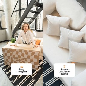 Bézs buklé kinyitható kanapé 180 cm Bloom – TemaHome