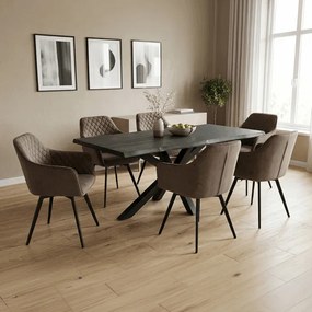 Étkezőszék barna bársony DCH-425 BR4