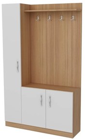 Előszobafal Naturel - Teak, White