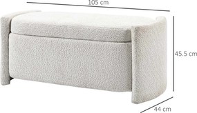 HOMCOM Tárolós pad, előszobai pad, cipőpad, kárpitozott, krém-bézs