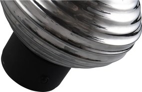 Sötétszürke USB üveg LED fali lámpa ø 15,5 cm Earl – Reality