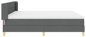 Boxspring ágy matraccal, sötétszürke, 200 x 200 cm, textil