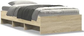 vidaXL sonoma tölgy színű szerelt fa ágykeret matrac nélkül 75x190 cm