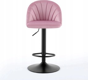 Bár hoker Velúr Rózsaszín Állítható Fekete Fém Loft Láb