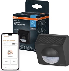 Osram - Kültéri napelemes mozgásérzékelő SMART+ 3,7V antracit IP65 Wi-Fi 800 mAh